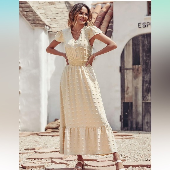 Cream Maxi Dress - Picture 1 of 3